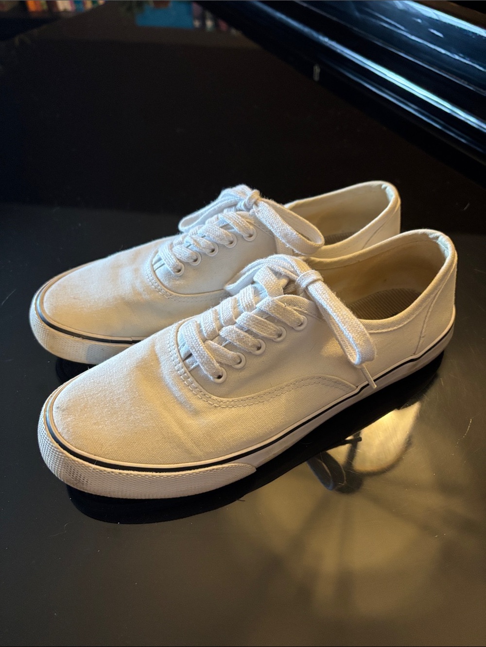 White canvas sneakers